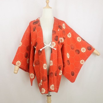日本復古羽織 | 赤陶色×龜甲花柄 | 和服外套