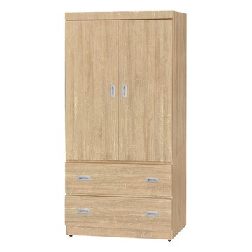 文創集 白雪 時尚2.7尺二門二抽衣櫃/收納櫃(二色可選＋內附穿衣鏡面)-80.6x59.9x178.2cm免組