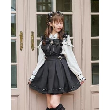 地雷系兩穿可脫卸背帶裙蝴蝶結