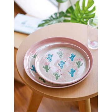 西田木雨復古可愛碎花陶瓷餐盤釉下彩童趣家用盤小清新早餐平盤