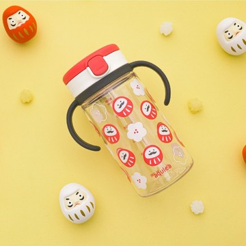 日本 Richell 利其爾 - 兒童隨身吸管水杯-福氣翁-320ml