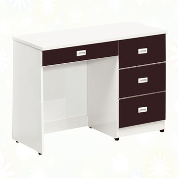 文創集 南亞塑鋼 馬尼拉多彩3.4尺四抽書桌(七色可選)-102.5x47.8x75.9cm免組