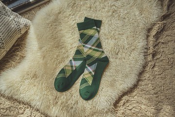 Tartan蘇格蘭格紋紳士襪 針葉綠