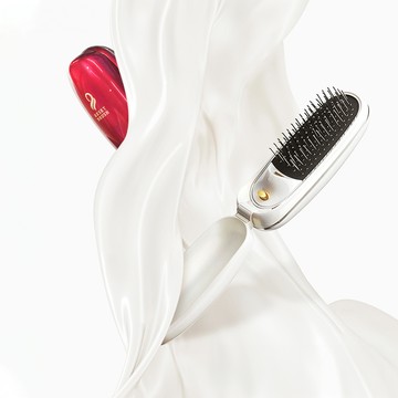 日本KOIZUMI 負離子音波磁氣摺疊美髮梳（USB充電式） - 白色