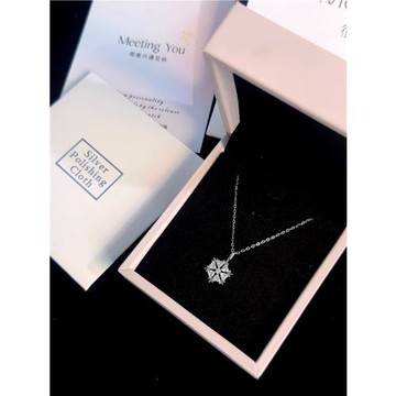 晶綻~雪花純銀項鏈女款輕奢小眾設計高級感閃鉆送女生圣誕節禮物
