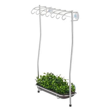 SHCJ 生活采家 304不鏽鋼玄關二用雨傘架  W34 x L10 x H50cm  銀色  1個