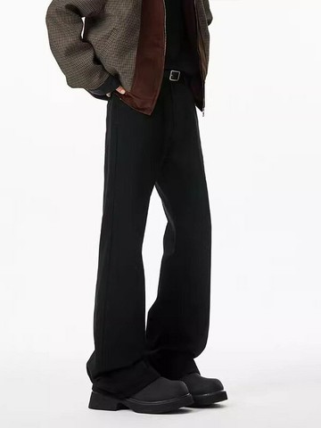 bootcut黑色彎刀牛仔褲男款春秋美式cleanfit微喇褲修身直筒批發鑫弘-衣錦男裝