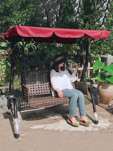 庭院搖椅秋千戶外雙人鐵藝陽臺吊椅室內外成人搖籃椅吊籃藤椅