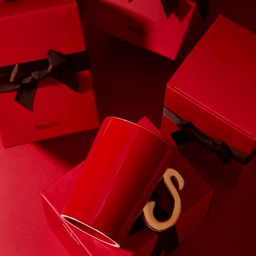 【Stan&Co】原創質感禮物｜紅色手工陶瓷馬克杯 / 咖啡杯 ( A-Z / 480ml )