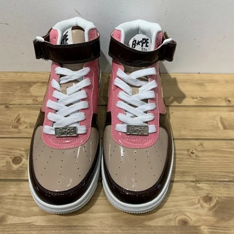 A BATHING APE BAPE STA MID BROWN PINK TAN 2020 28cm アベイシングエイプ ベイプスタミッドパテント  ブラウンピンクタン ベイプスニーカー 心斎橋 通販 LINEポイント最大5.0%GET | LINEショッピング