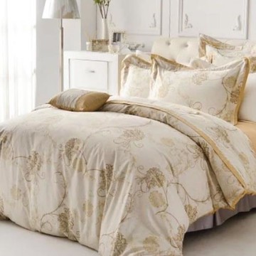 【Caliphil佳麗惠寢具】300織精梳棉  雙人床包被單四件組  錦茵金  高雅生活時尚 100%美國棉  台灣製