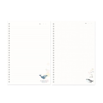 鯨魚系列 26孔活頁紙-方格/橫罫