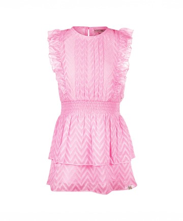 荷葉邊粉色無袖洋裝98cm