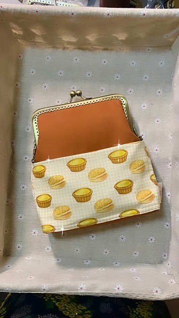 MBC 人手製 香港系列 蛋撻 15cm 方形大口 口金包