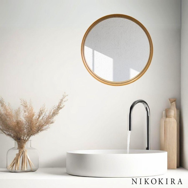 円形竹製壁掛け鏡 直径約26cm 円形竹製壁掛け鏡 直径約26cm 鏡 壁掛け ウォールミラー 壁掛け鏡