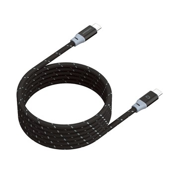 CAVO 1.5M USB-C to USB-C 雙色充電傳輸編織磁吸捲線 240W 黑藍色