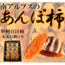 山梨県南アルプス市産　あんぽ柿　百目柿　大玉12個　化粧箱入り