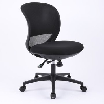 【匠俱】無扶手辦公椅 職員靠背椅 黑色 簡約電腦椅 學習椅 寫字椅 舒適久坐 旋轉升降座椅