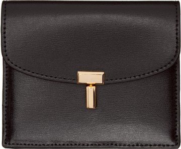 TOTEME 黑色 T-Lock Leather 卡包