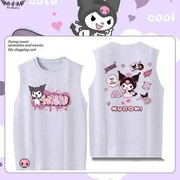 三麗鷗奇幻魔法酷庫洛米Kuromi背心無袖T恤男女日系動漫痛衣服夏t