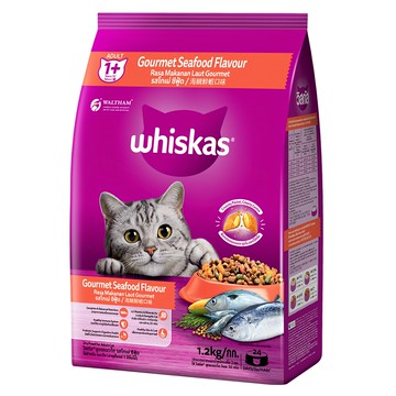 偉嘉 whiskas 貓乾糧 美味夾心雙重口感 1.2kg  海鯛鮮蝦口味  1袋