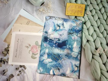 風景系列-高品質薄棉布料寫真蝴蝶夢幻屋布書衣-布書套適用A5-25K