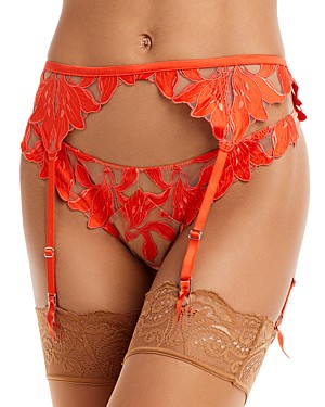 ASOS DESIGN Statement lace suspender belt with hardware in cobalt-Blue, £12.60