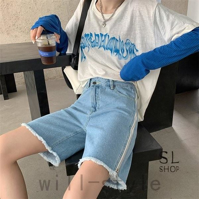 登場大人気アイテム レディース デニム サイドジッパー ショートパンツ Yuri様専用 アンタイトル スカートセットアップ インテグレート セット