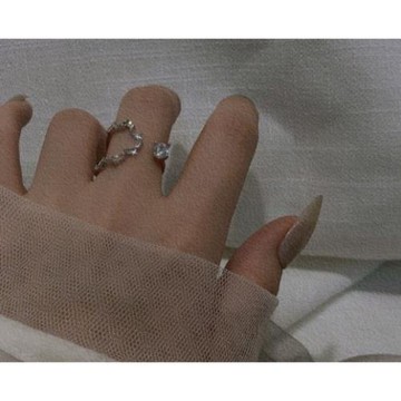 滿鑽開口可調戒指