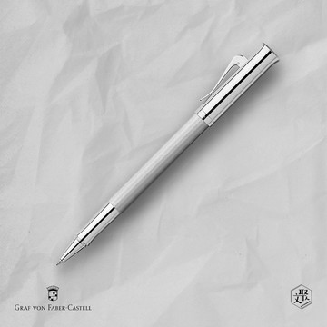 【Graf von Faber-Castell】 繩紋飾 鋼珠筆-鍍銠金屬 VIP刻字服務 (原廠正貨)