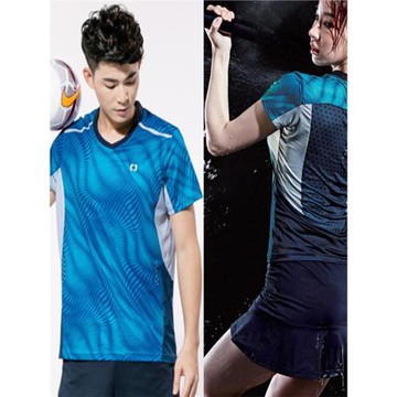 2025新款韓國羽毛球服男女套裝立領短袖速干打球跑步運動上衣包郵