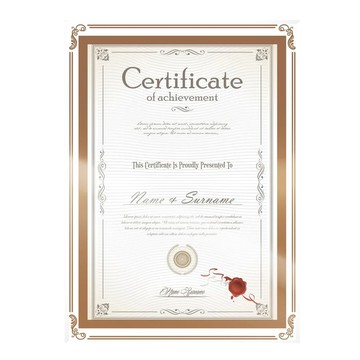 TRENY 玻璃A4獎狀框證書相框  四角花金  24.9 x 0.7 x 34.1cm  1個