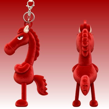 小紅書同款2026馬年吉祥物天選高冷黑馬包包掛飾掛件送禮植絨玩偶