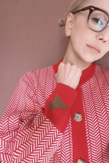 RATA❤️秋冬春皆宜❤️用個性點綴『展現自我』開襟衫❤️國產原創❤️人字紋❤️紅色