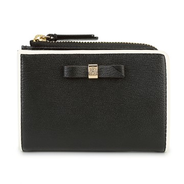 CLATHAS山茶花法式滾邊蝴蝶結零錢袋鑰匙包(黑色)200173-10｜GoBrand購名牌