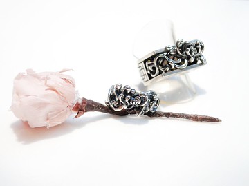 水川銀飾/手作銀飾/戒指/墨韻/秋菊