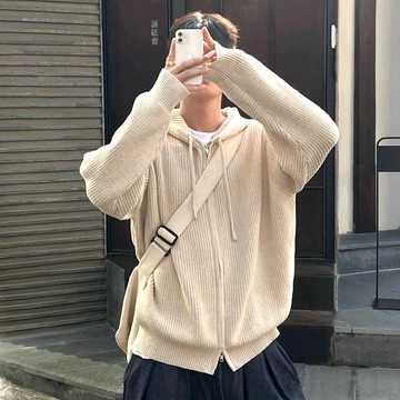 【AMERO】男裝 女裝 連帽 針織外套 雙開拉鏈