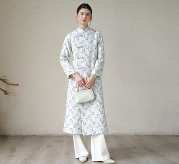 【禪意印花】新中式復古中國風 氣質斜襟外套/褲子