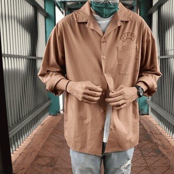 【玉昇美容院】古巴領 襯衫 長袖 OS Logo shirt 復古 懷舊