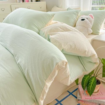 ins水洗棉床上四件套床單學生宿舍非全棉純棉被套床笠床品4三件套