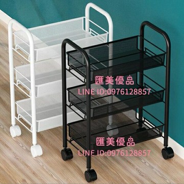 廚房置物架落地多層可移動家用小推車蔬菜籃收納儲物架子【聚寶屋】