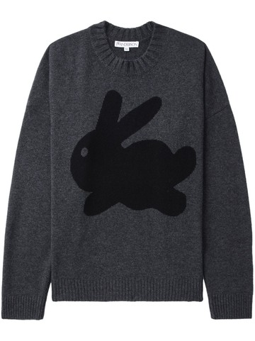 JW Anderson - intarsia-knit logo jumper - women - Wool/Cashmere - M - Grey