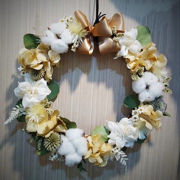 白雪幻想曲 人氣乾燥花圈