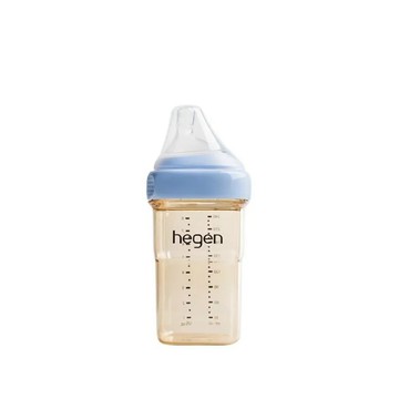 【hegen】  金色奇蹟PPSU多功能方圓型寬口奶瓶 240ml - 沁藍/母嬰用品/新生禮/月子中心/月嫂/蒸汽消毒 /紫外線消毒 /沸水消毒/FDA食品接觸認證/不含塑化劑/不含雙酚A/不含甲醛