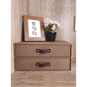 入戶玄關收納盒抽屜式辦公書桌面收納柜書架整理盒口罩儲物盒復古