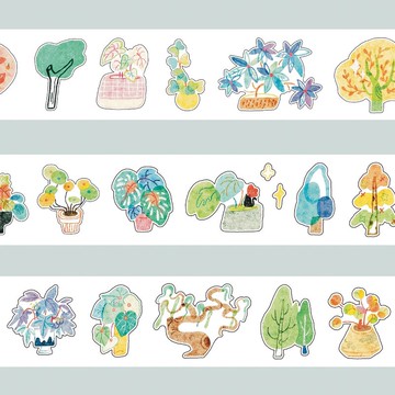 【膠帶】種草得草 PET 和紙膠帶 切膜 手帳隨心配 5米卷