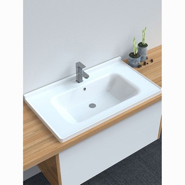 台灣公司貨 免運 浴室洗面盆半嵌入式臺中洗臉櫃盆陶瓷洗手盆單盆衛生間一體陶瓷盆 快速發貨