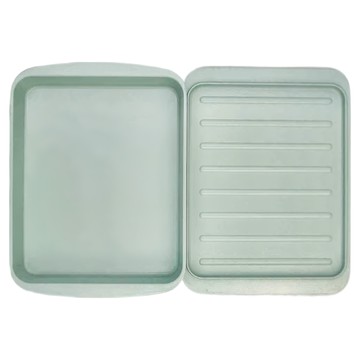 FREIZ 和平 RB-1572 多功能帶蓋烤盤解凍盤 14x17cm 藍色 可用來做版 波浪形的蓋子  1個