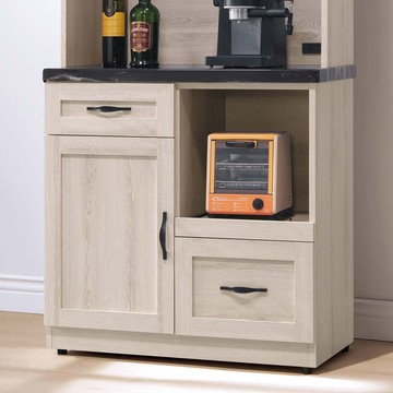 Homelike 喜家居白橡色2.7尺石面餐櫃下座(11376)