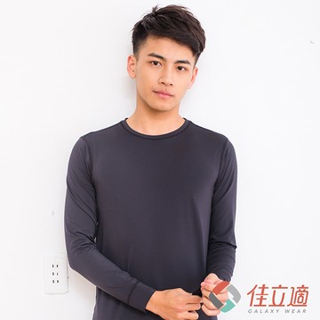 3M-佳立適-蓄熱保暖衣-男圓領-黑色